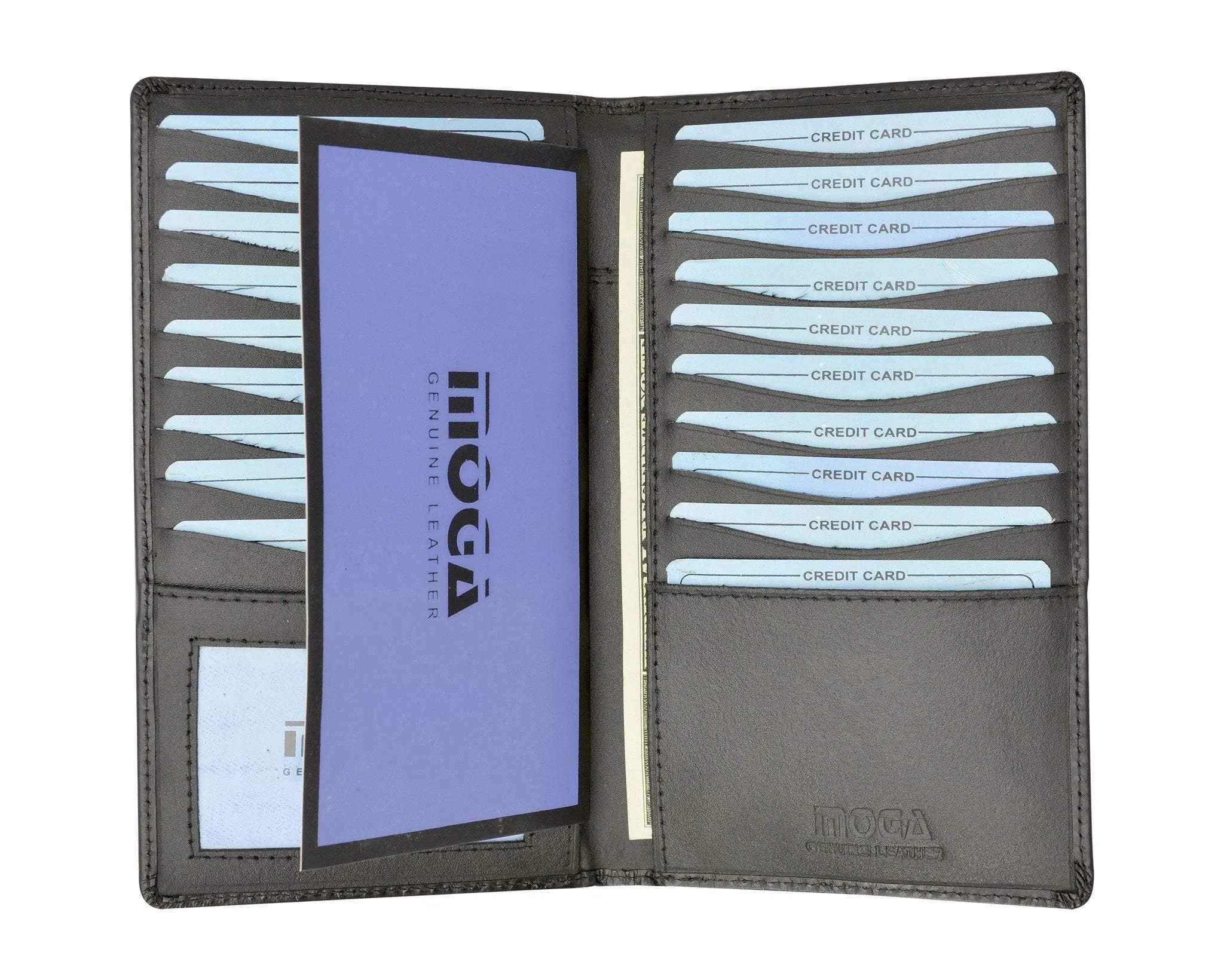 Moga High End Quality Handmade Leather Bifold Credit Card Holder 91529