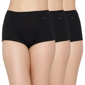 Mush Bamboo Boyshort Panties for Women | Ultra Soft Bamboo Underwear for Women | Breathable, Anti-Odor, Seamless & All Day Comfort Panties Pack of 3 (XL, Black)