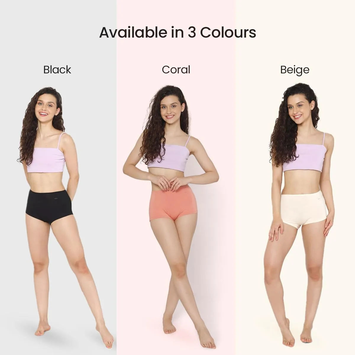 Mush Bamboo Boyshort Panties for Women | Ultra Soft Bamboo Underwear for Women | Breathable, Anti-Odor, Seamless & All Day Comfort PantiesPack of 3 (S, Beige)