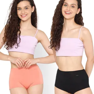 Mush Bamboo Boyshort Panties for Women | Ultra Soft Underwear| Breathable, Anti-Odor, Seamless & All Day Comfort Panties Pack of 2