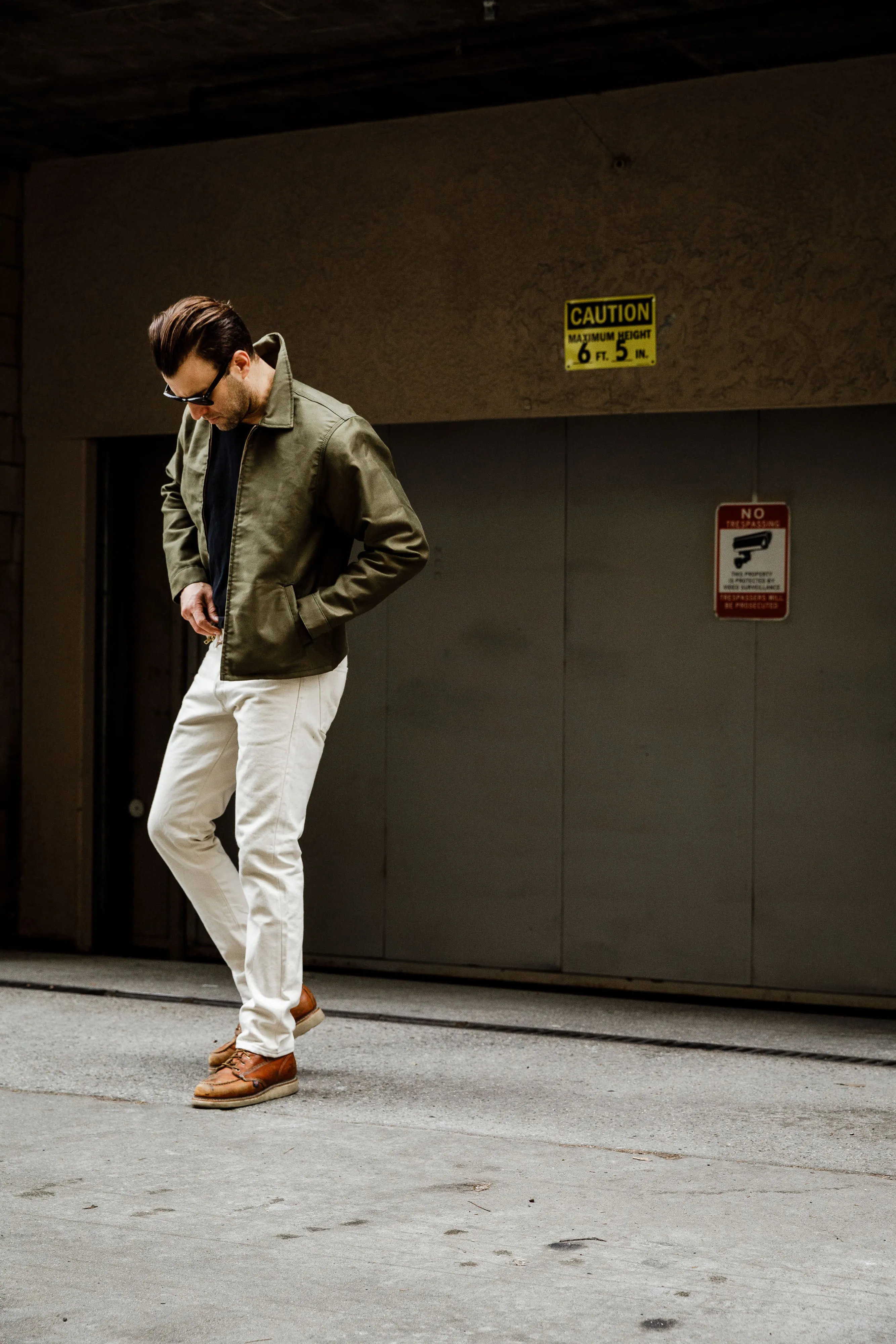 Naked & Famous - Zip Jacket - Brushed Jungle Cloth - Army