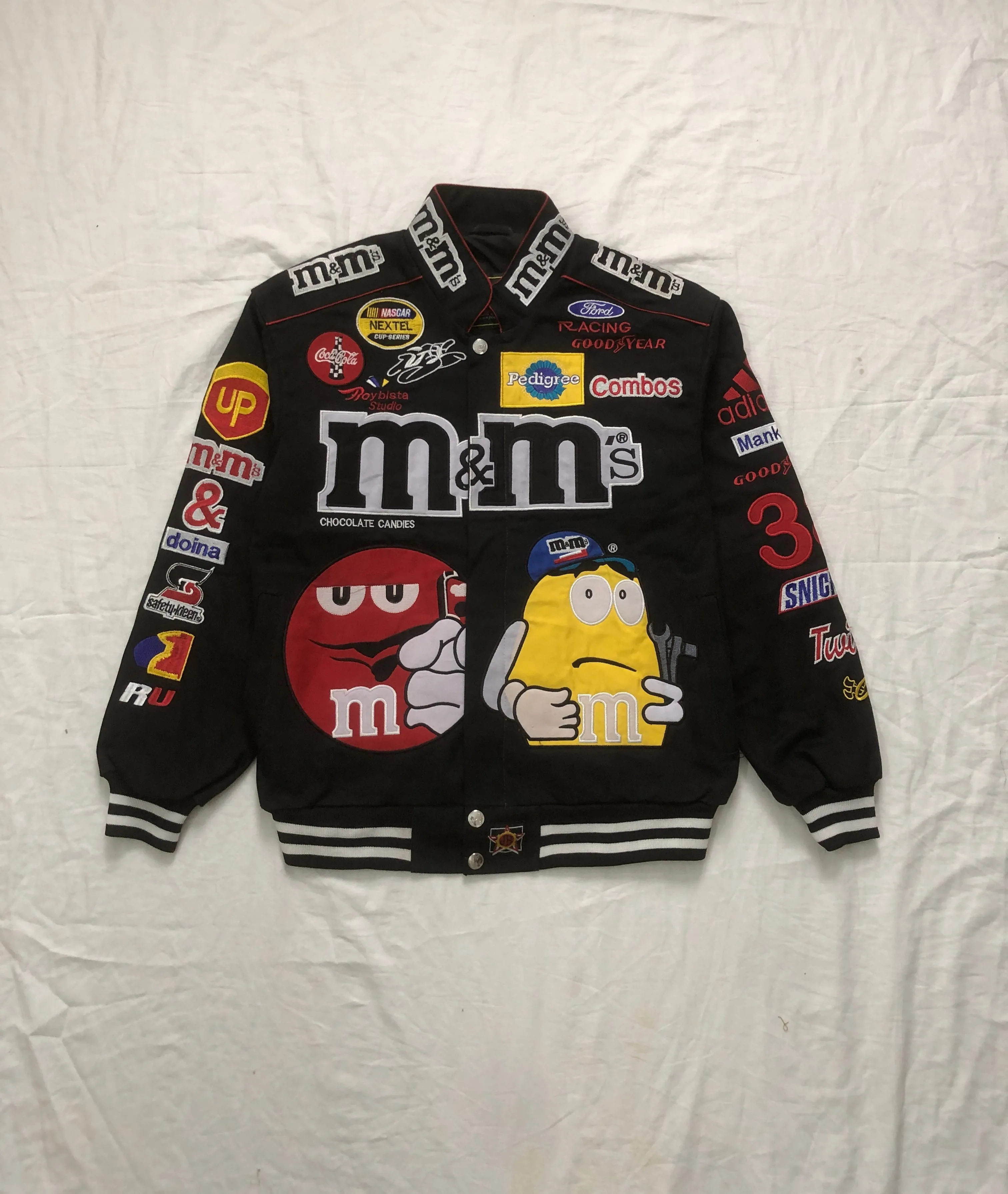 NASCAR Rework Style m&ms Black Racing Jackets All Sizes - 15 pcs