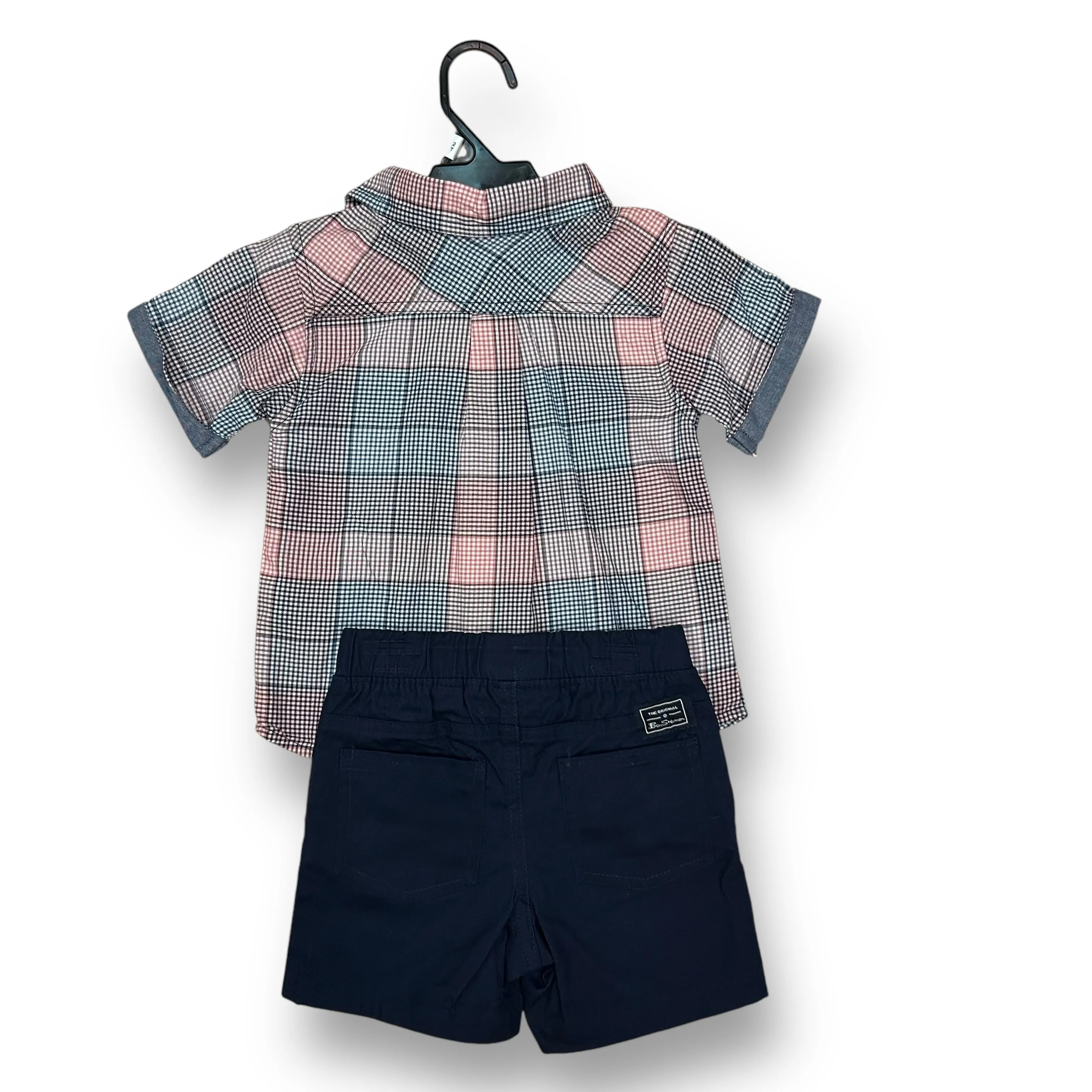 NEW! Boys Ben Sherman Size 2T 2-Pc Collar Button & Khaki Shorts Outfit