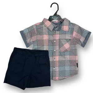 NEW! Boys Ben Sherman Size 2T 2-Pc Collar Button & Khaki Shorts Outfit