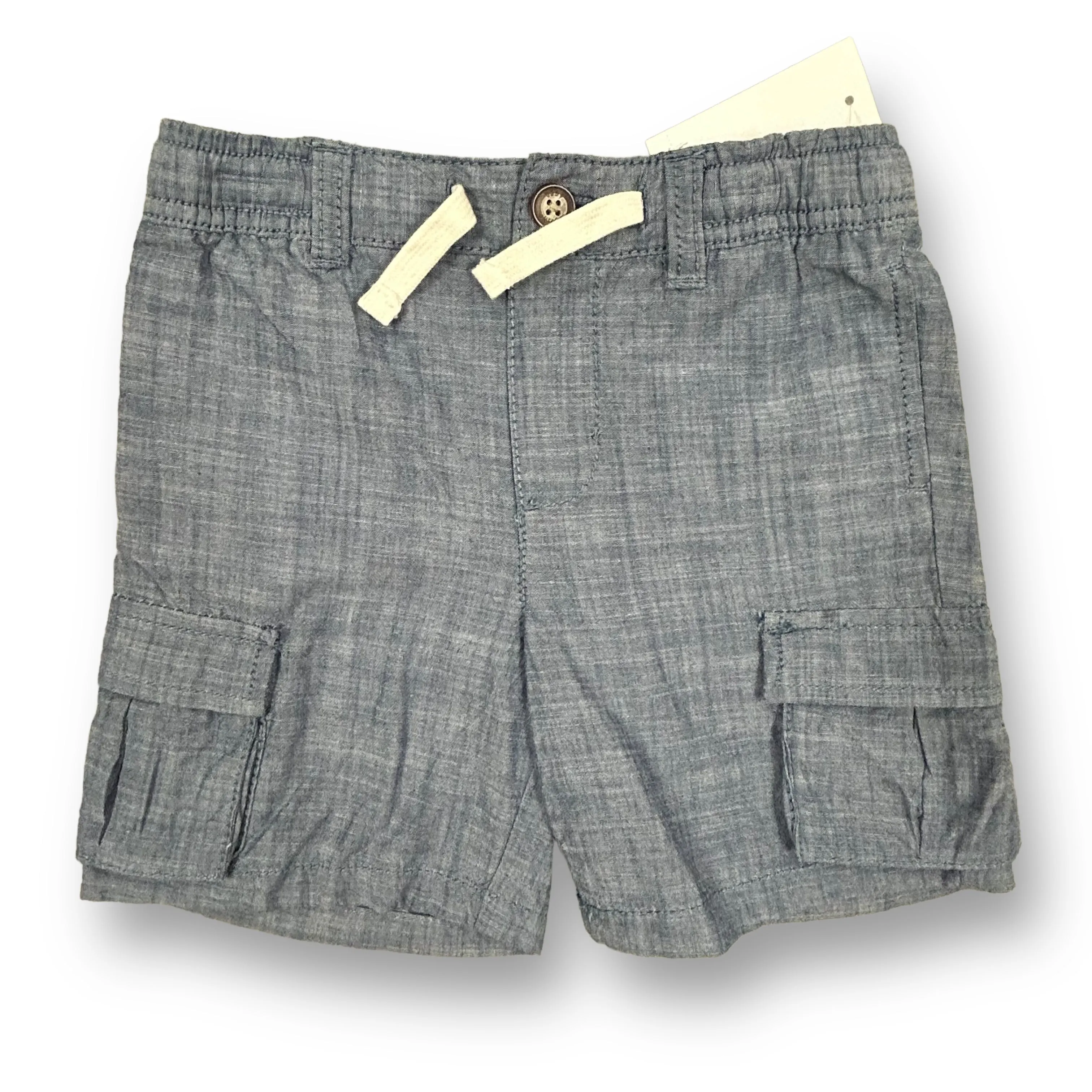 NEW! Boys OshKosh Size 24 Months Blue Khaki Elastic Waist Shorts