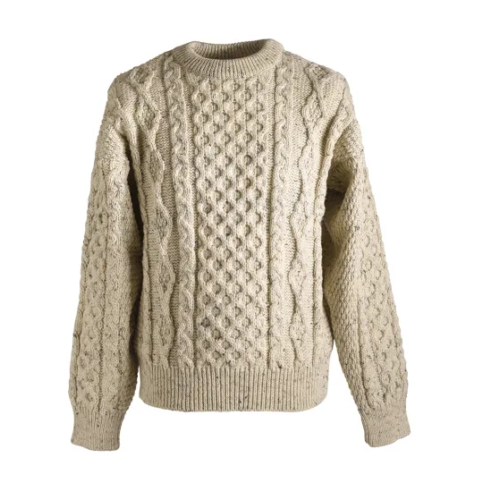 Oatmeal Irish Wool Crew Neck Sweater