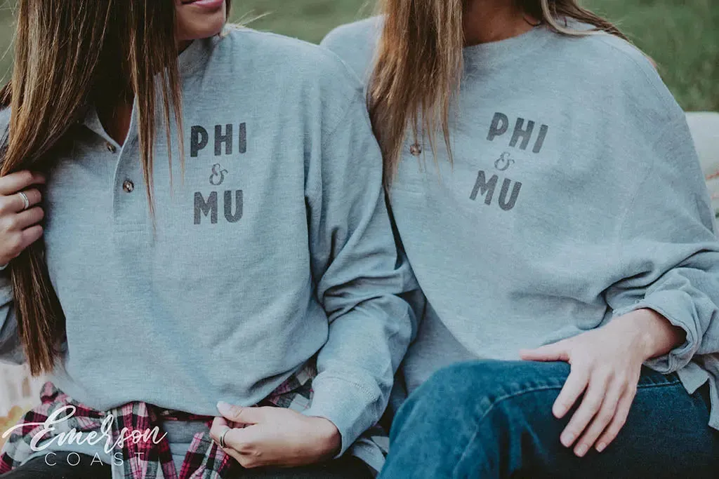 Phi Mu PR Thermal Long Sleeve Henley