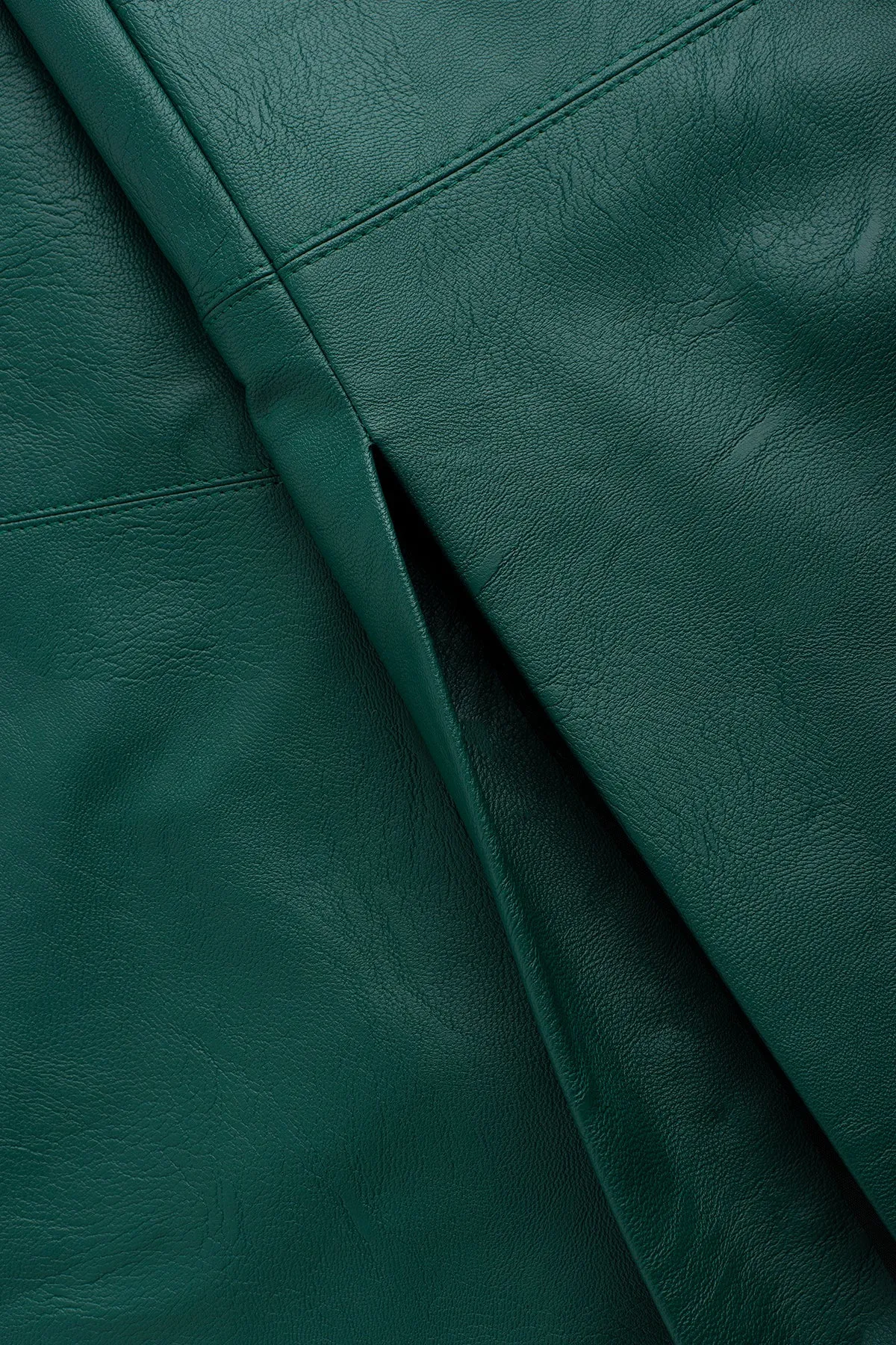 Regina Midi Faux-Leather Skirt Green