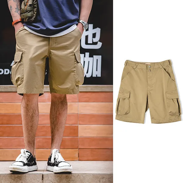 Retro Big Pockets M65 Cargo Shorts in Khaki