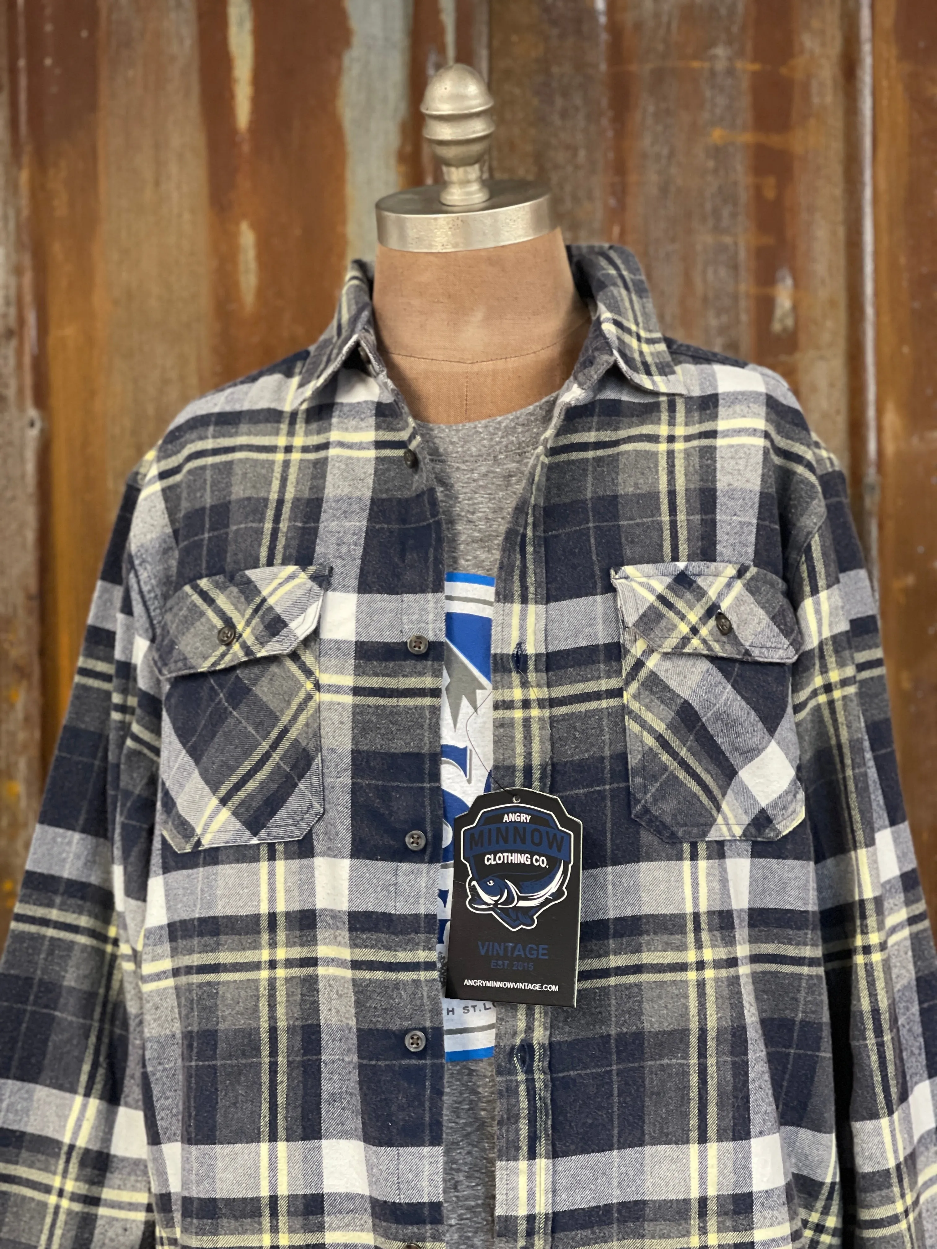 Retro Chief Lager Flannel- Classic Lake Superior Blue Limited Edition Piece