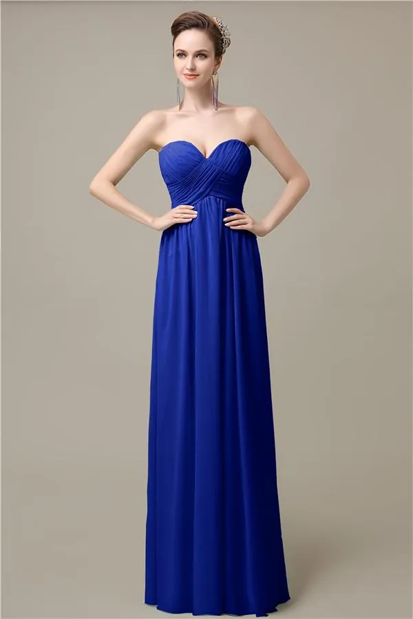 Simple A-line Sweetheart Chiffon Floor-Length Long Bridesmaid Dresses