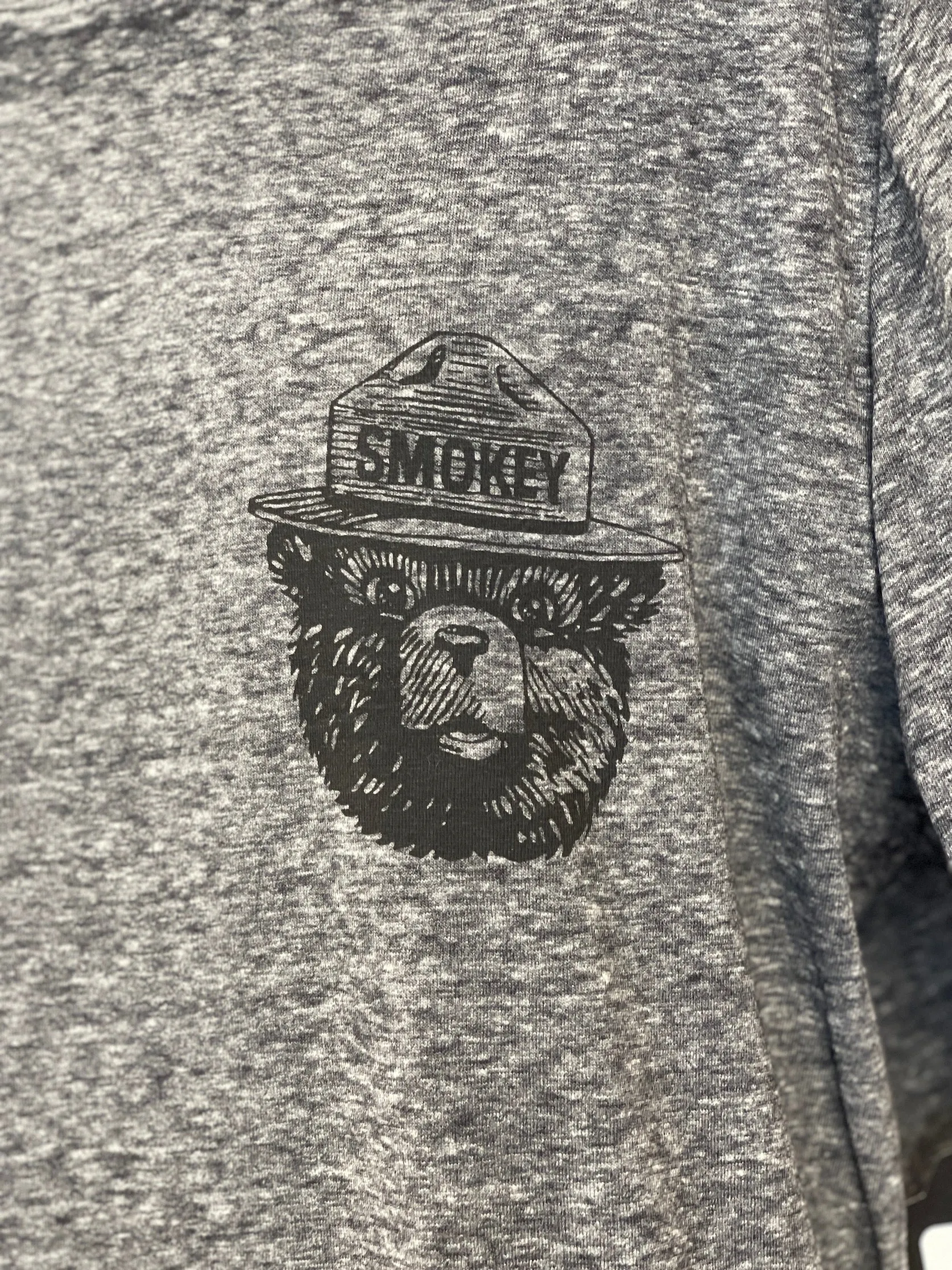 Smokey Bear Graphic LUXE Tee- Charcoal Grey