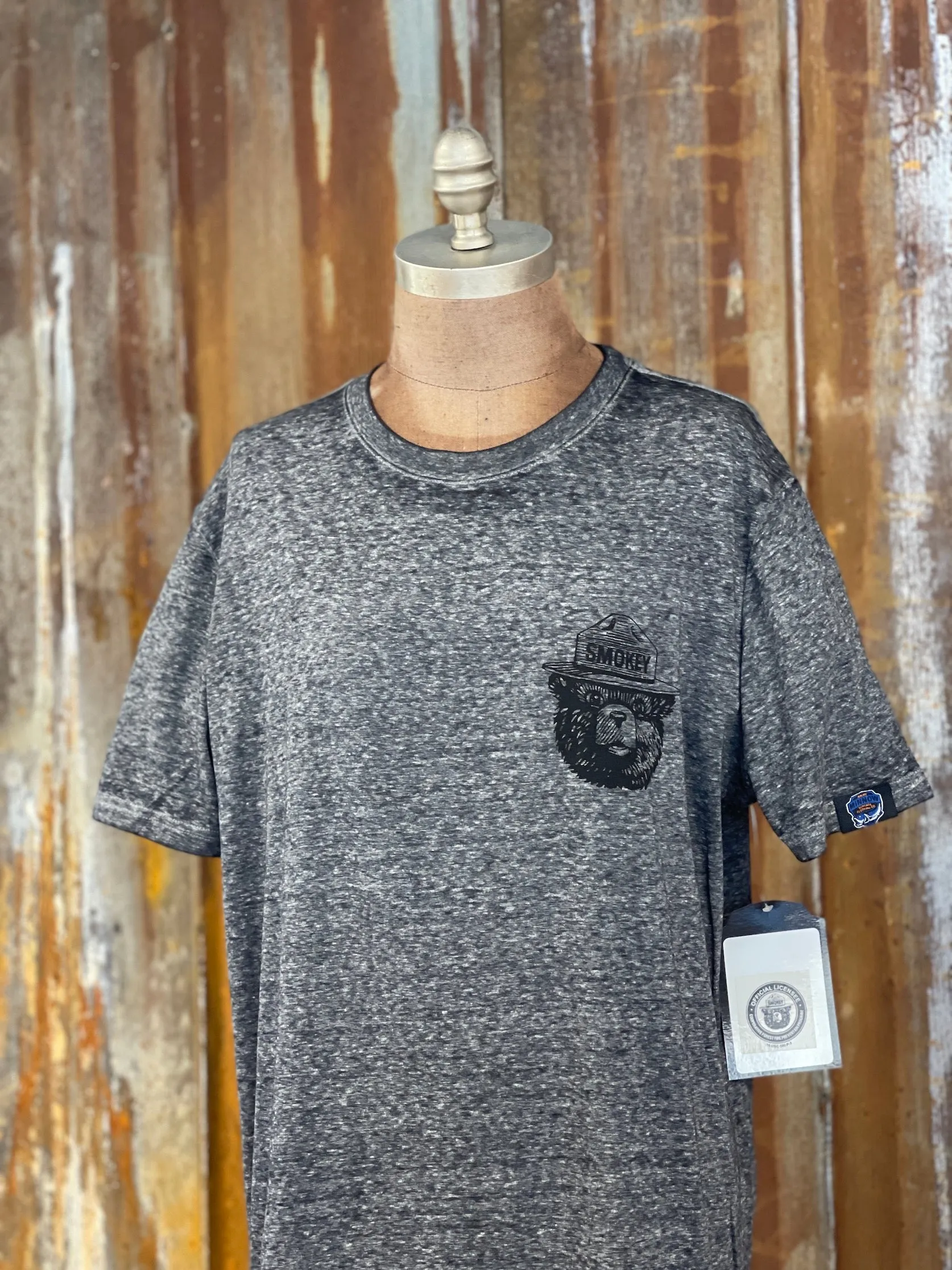 Smokey Bear Graphic LUXE Tee- Charcoal Grey