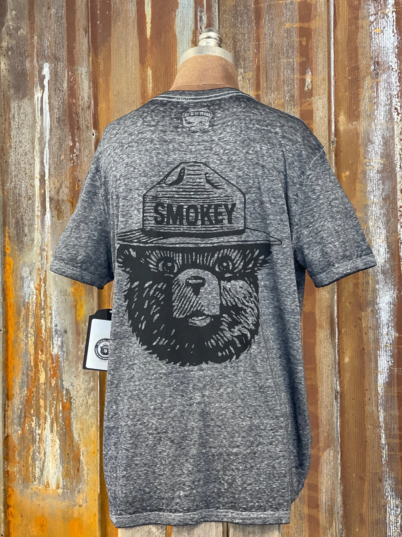 Smokey Bear Graphic LUXE Tee- Charcoal Grey