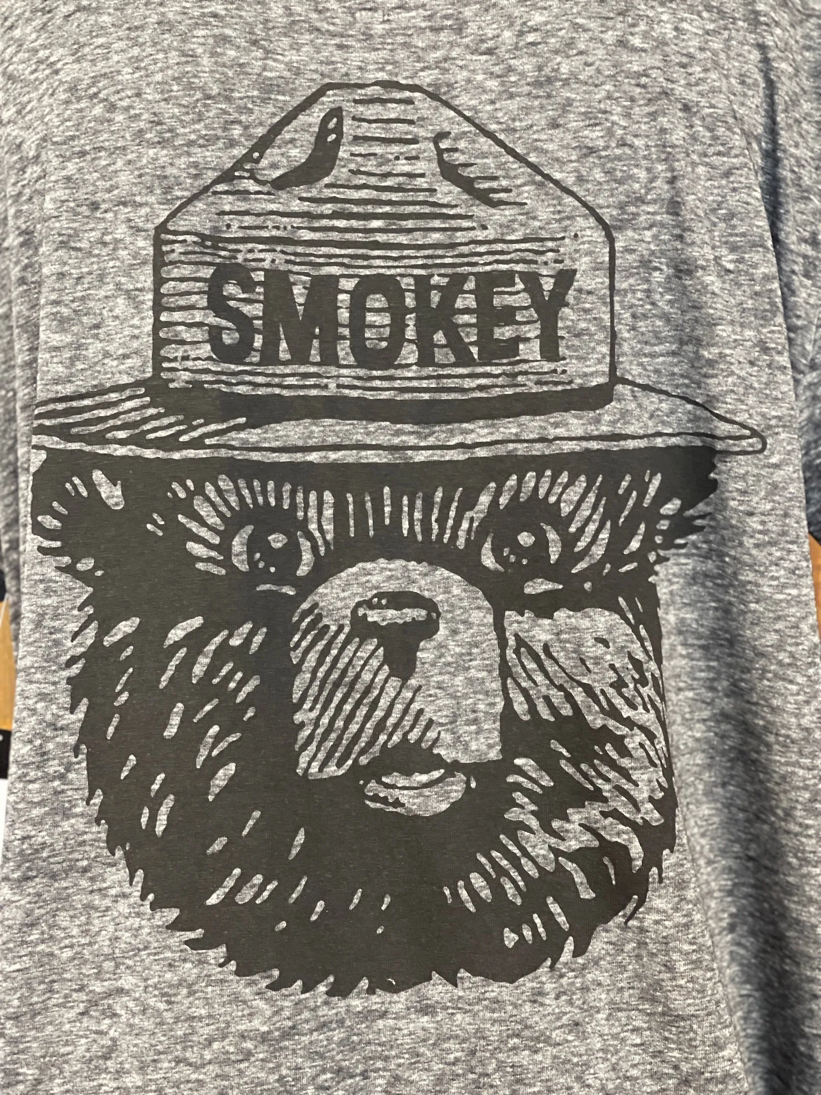 Smokey Bear Graphic LUXE Tee- Charcoal Grey