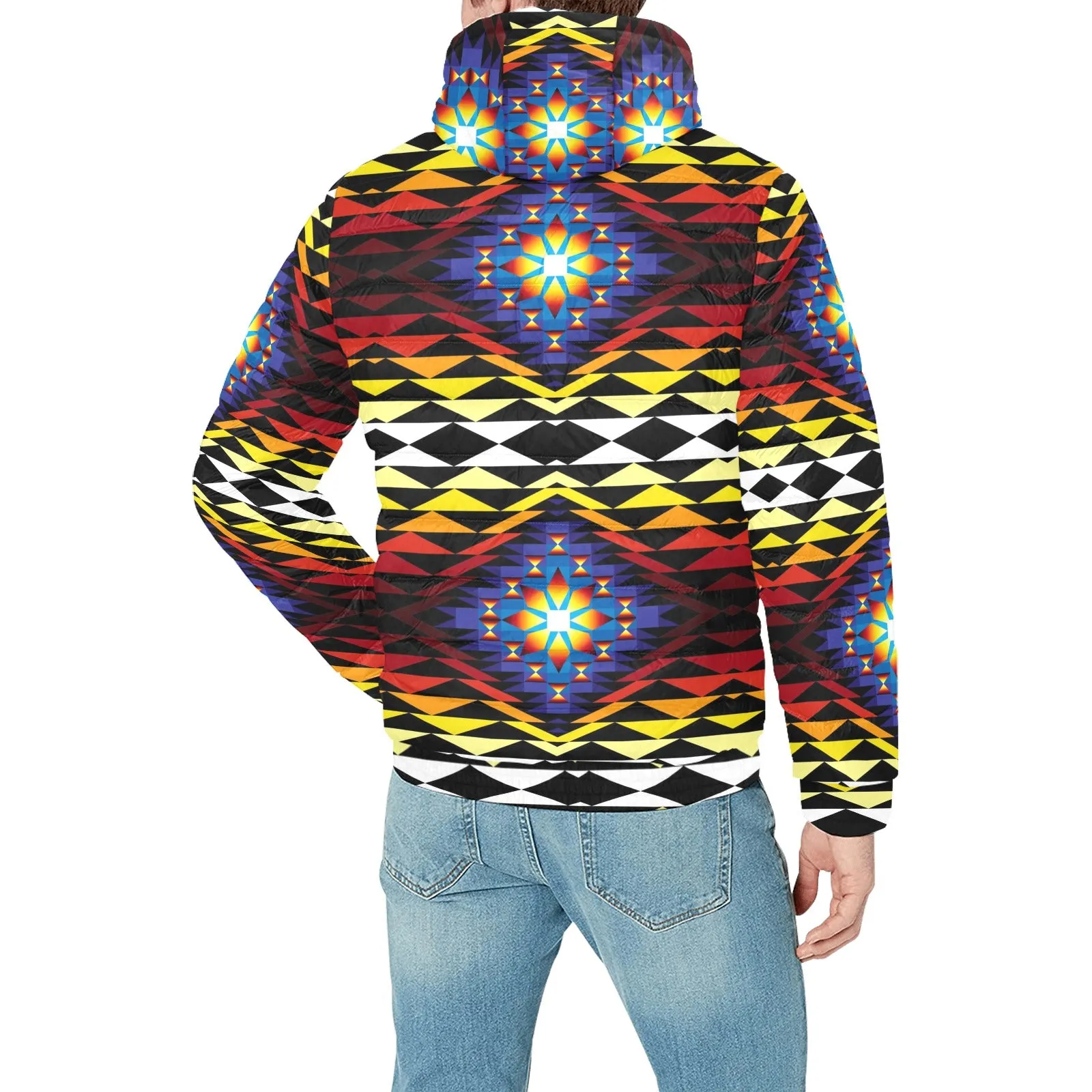 Sunset Blanket Men's Padded Hooded Jacket