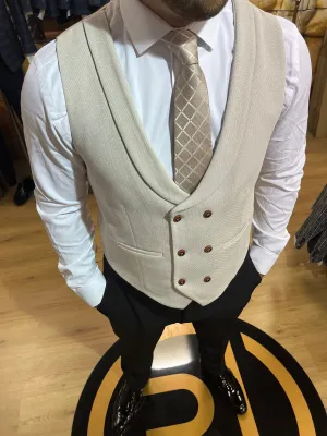 Waistcoat - 0009 Stone/Cream