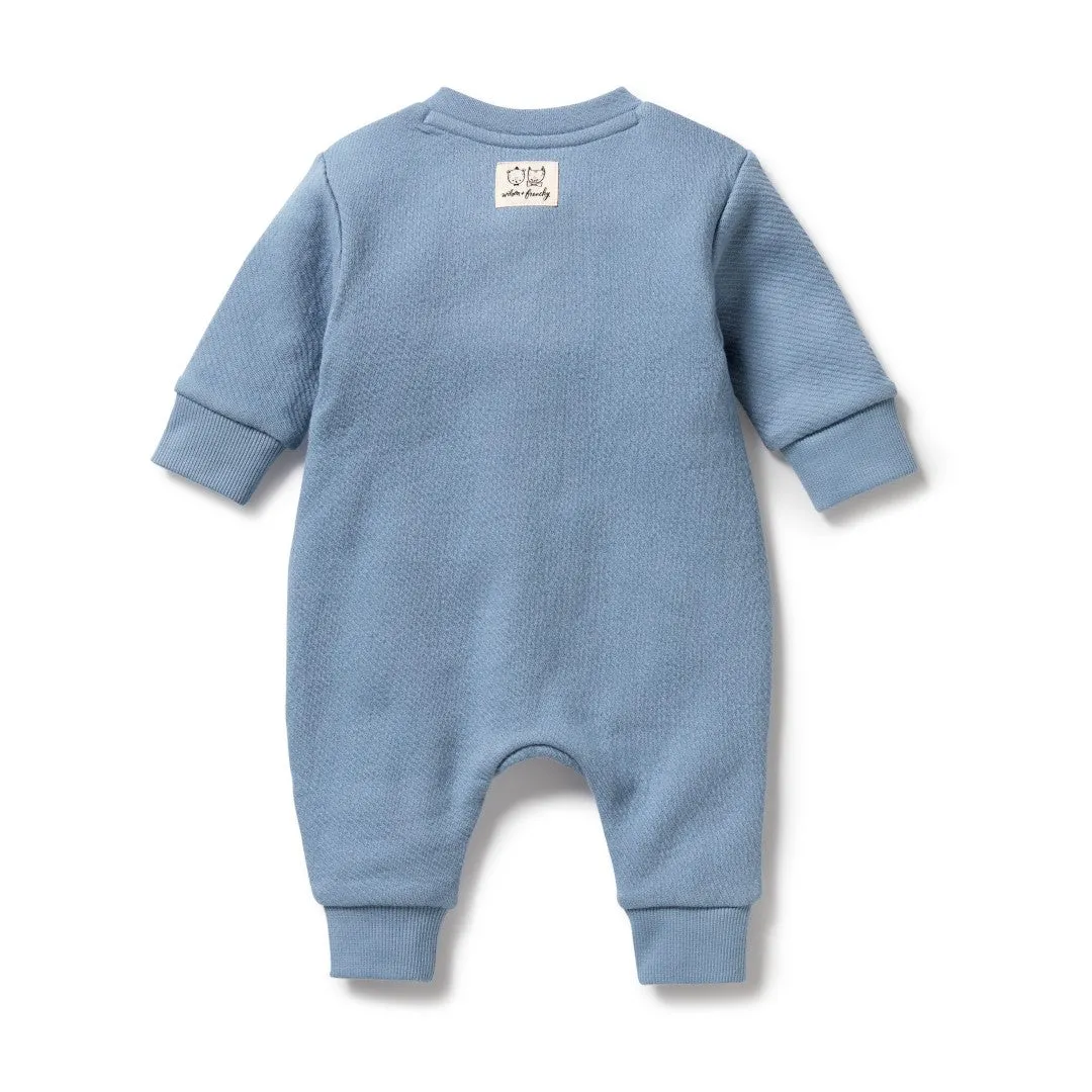 Wilson & Frenchy Storm Blue Organic Quilted Growsuit